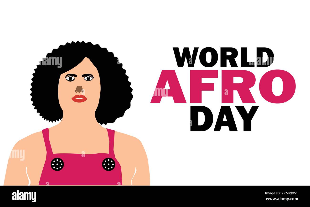 Illustrazione della progettazione di modelli vettoriali per il World Afro Day. Adatto per biglietti d'auguri, poster e striscioni Illustrazione Vettoriale