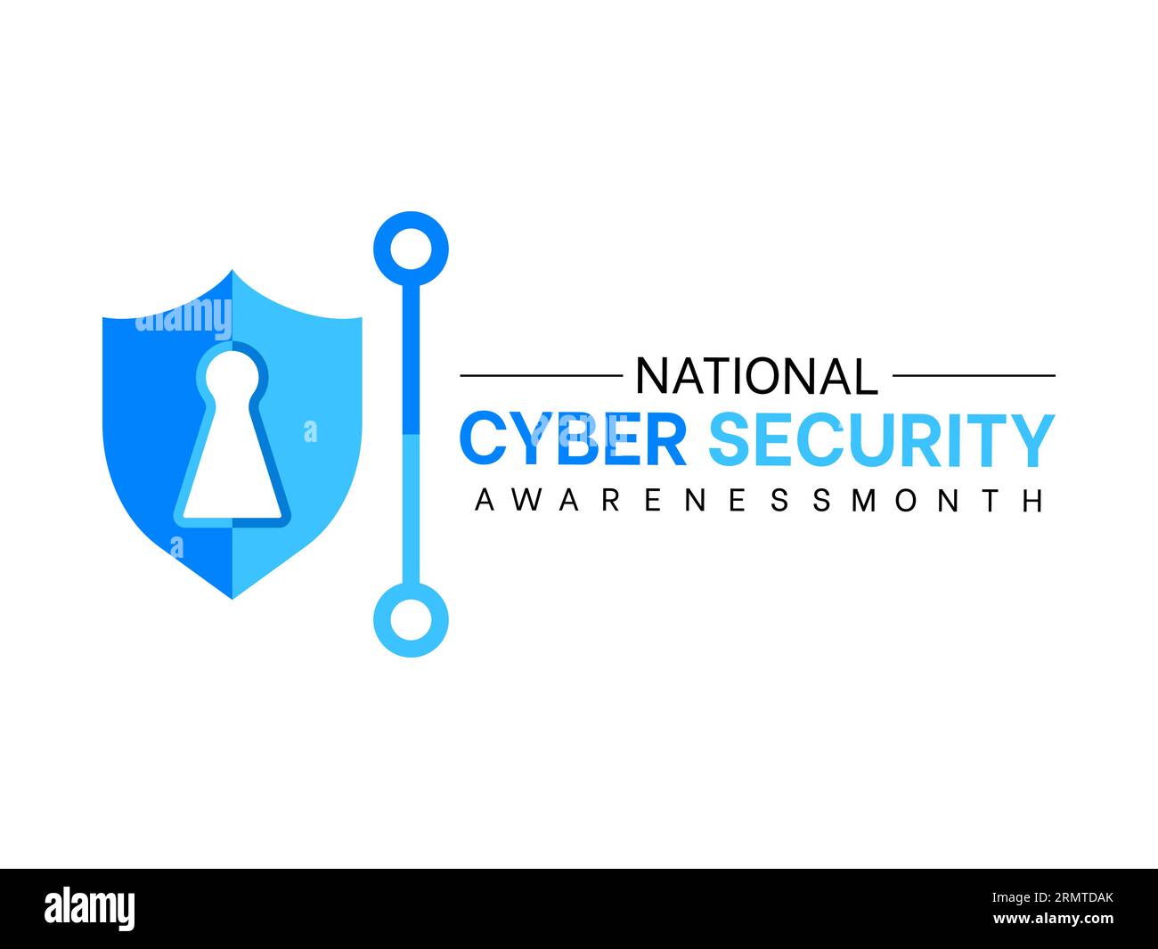 Il mese nazionale di sensibilizzazione sulla sicurezza informatica aumenta la vigilanza e la conoscenza per salvaguardare individui e organizzazioni nell'era digitale. Cifra potenziata Illustrazione Vettoriale