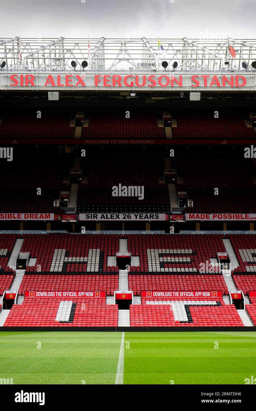 Old Trafford, Manchester, Inghilterra Foto Stock