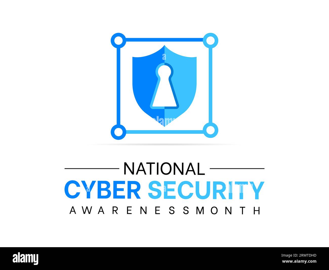 Il mese nazionale di sensibilizzazione sulla sicurezza informatica aumenta la vigilanza e la conoscenza per salvaguardare individui e organizzazioni nell'era digitale. Cifra potenziata Illustrazione Vettoriale