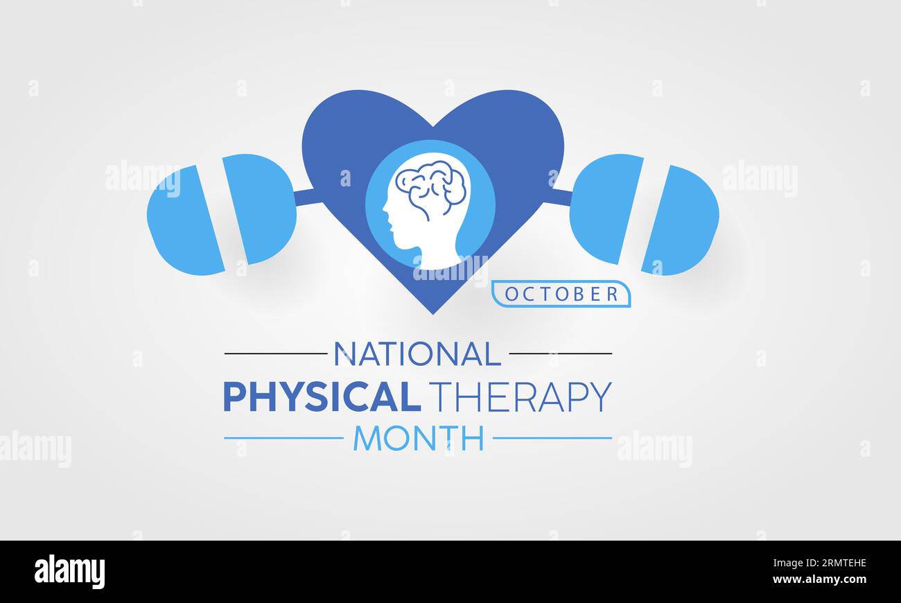 National Physical Therapy Month riconosce le competenze, la riabilitazione e le pratiche olistiche di salute. Modello illustrativo del vettore benessere. Illustrazione Vettoriale