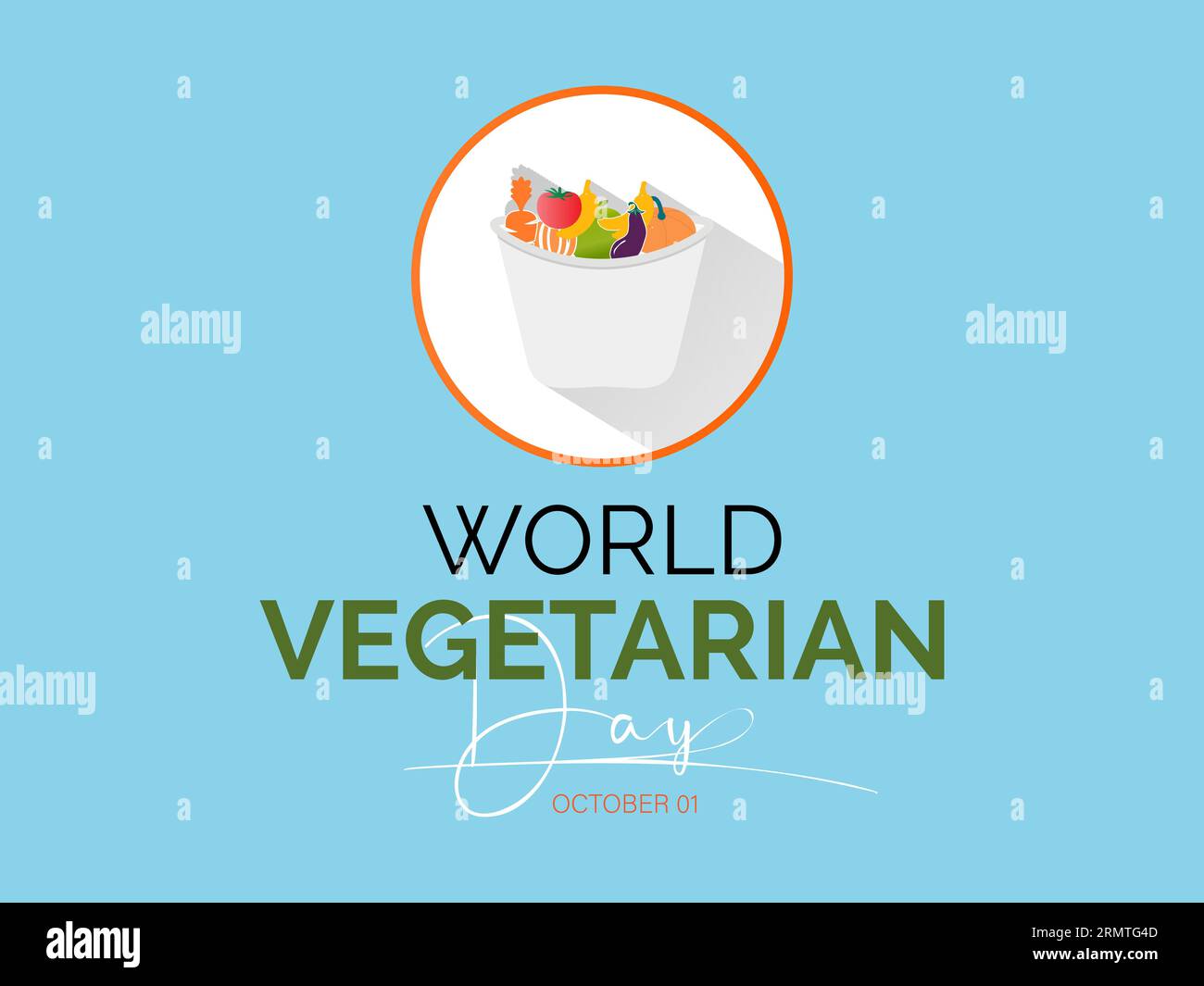 Il mese nazionale vegetariano celebra le scelte salutari, la sostenibilità e i vantaggi della nutrizione vegetale. Modello illustrazione vettoriale. Illustrazione Vettoriale
