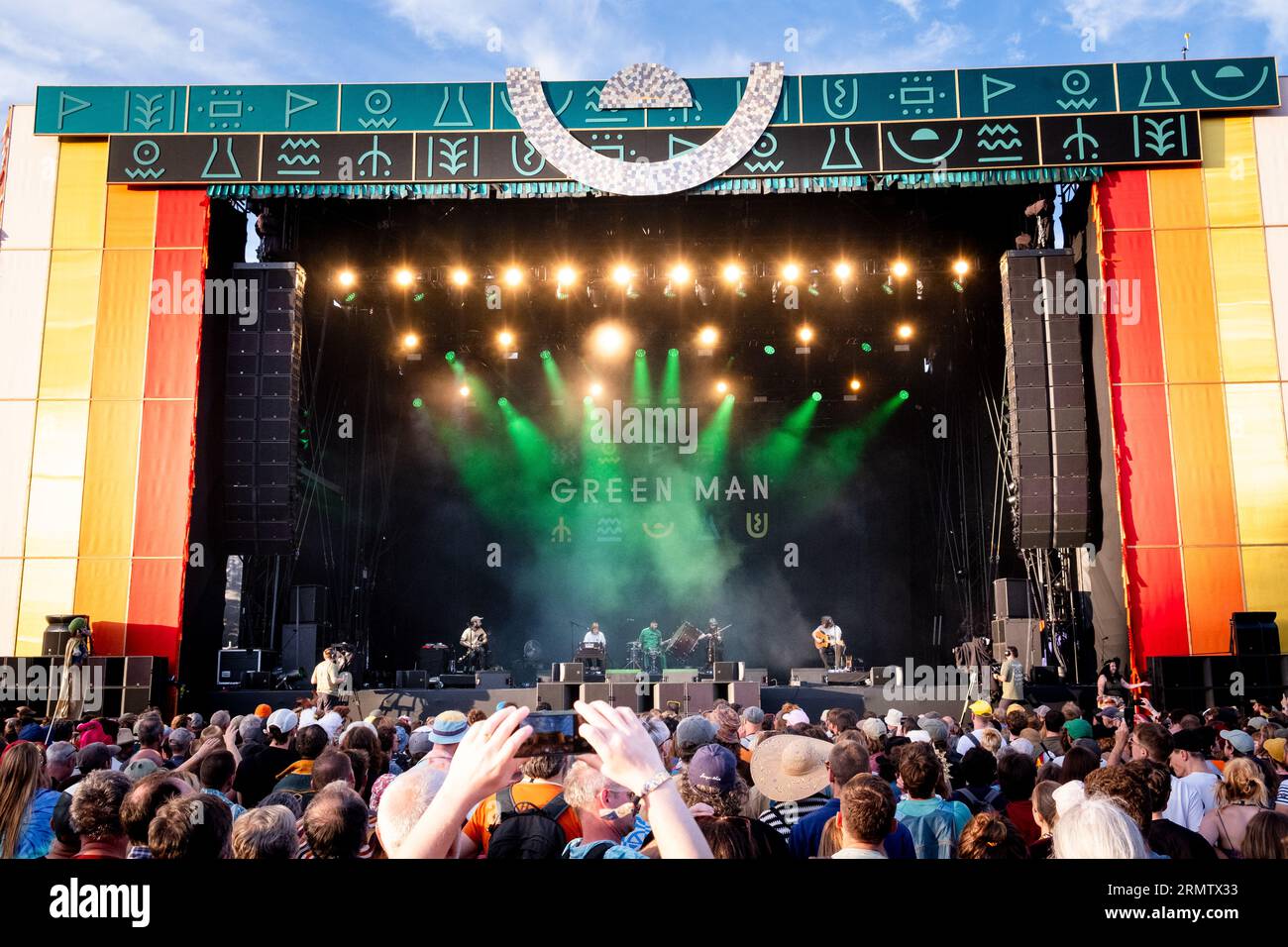 Dublin Contemporary Irish Folk band LANKUM on Mountain Stage al Green Man Festival in Galles, Regno Unito, agosto 2023. Foto: Rob Watkins Foto Stock