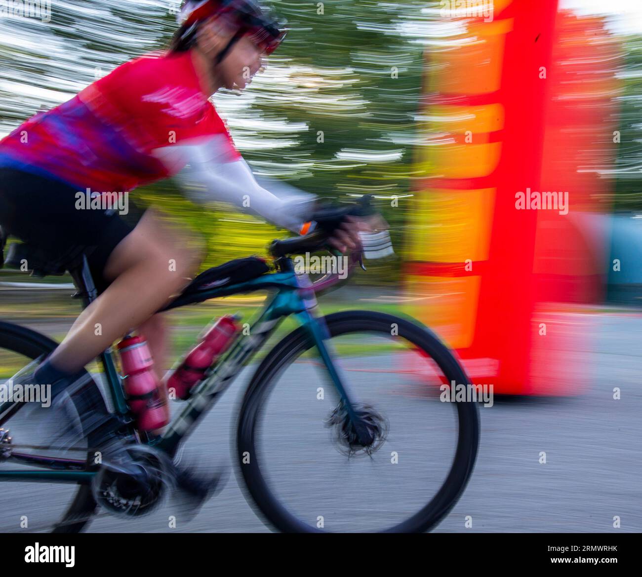 Ciclisti a un raduno di biciclette nel New Jersey Foto Stock