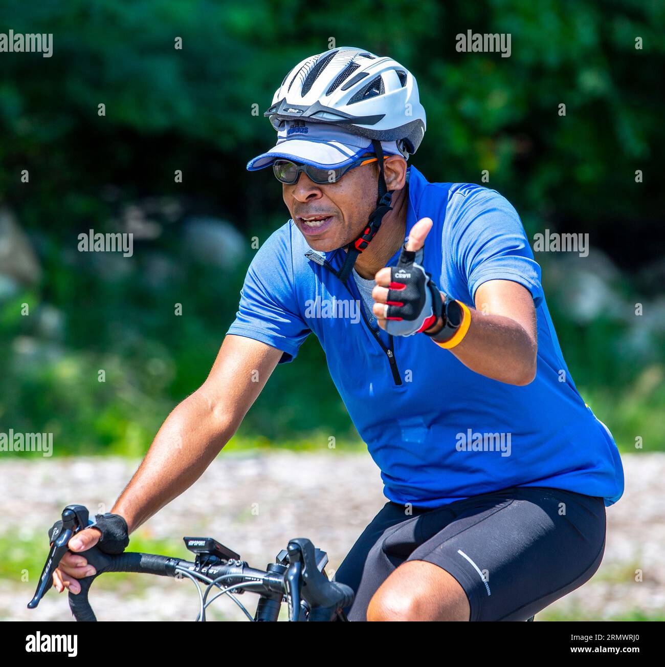 Ciclisti a un raduno di biciclette nel New Jersey Foto Stock
