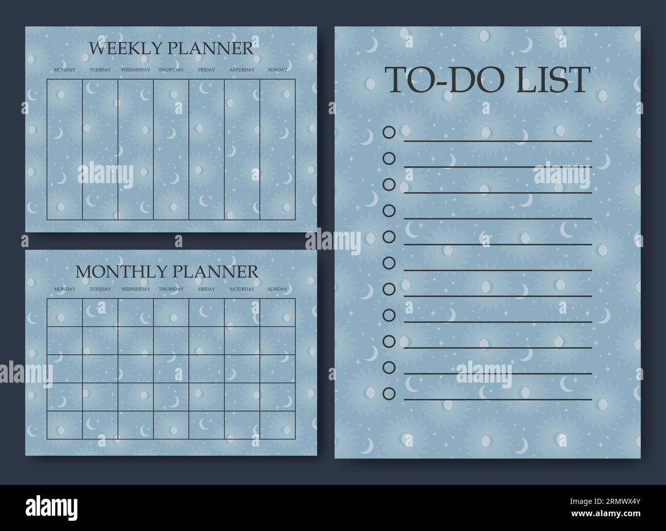 Pagina pianificatore scolastico design astratto minimalista. Categorie di note. Illustrazione Vettoriale