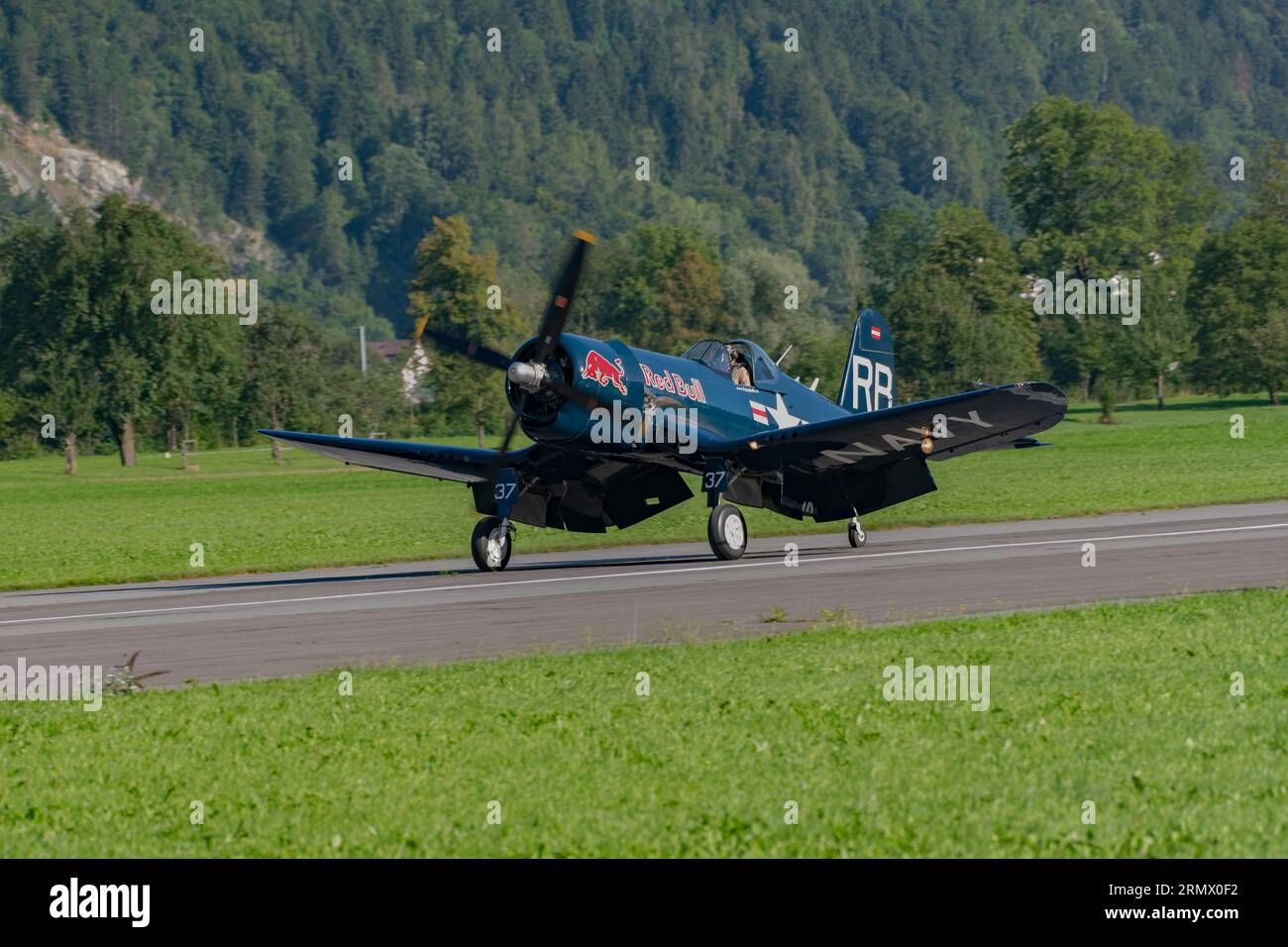 F4U Corsair allo Zigairmeet Air Show 2023 a Mollis, Svizzera Foto Stock