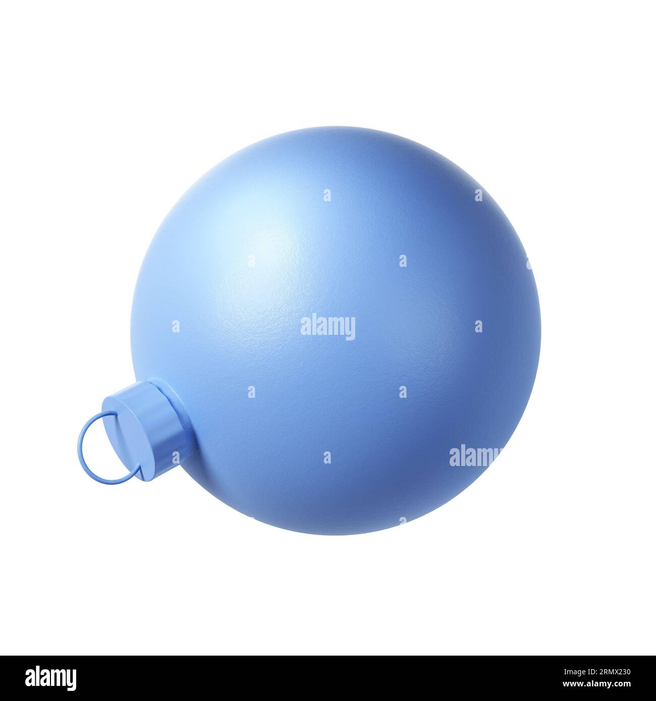 Icona blu della pallina di Natale con rendering 3D. Sfera realistica con tracciato di ritaglio. Giocattolo natalizio per abete. Illustrazione delle festività Foto Stock
