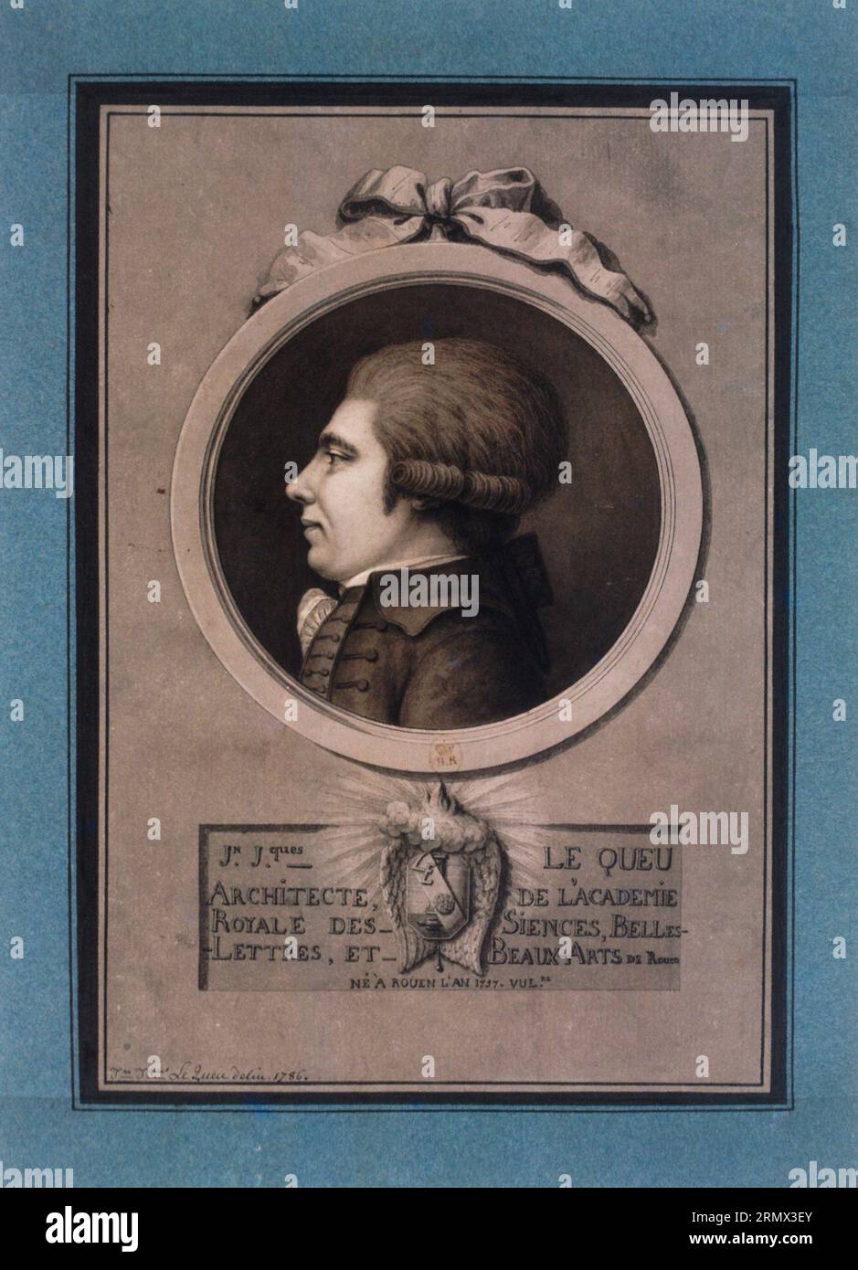 Jean-Jacques le Queu architecte, de l'Académie Royale des Sciences, Belles-lettres, et Beau-Arts de Rouen 1786 di Jean-Jacques Lequeu Foto Stock