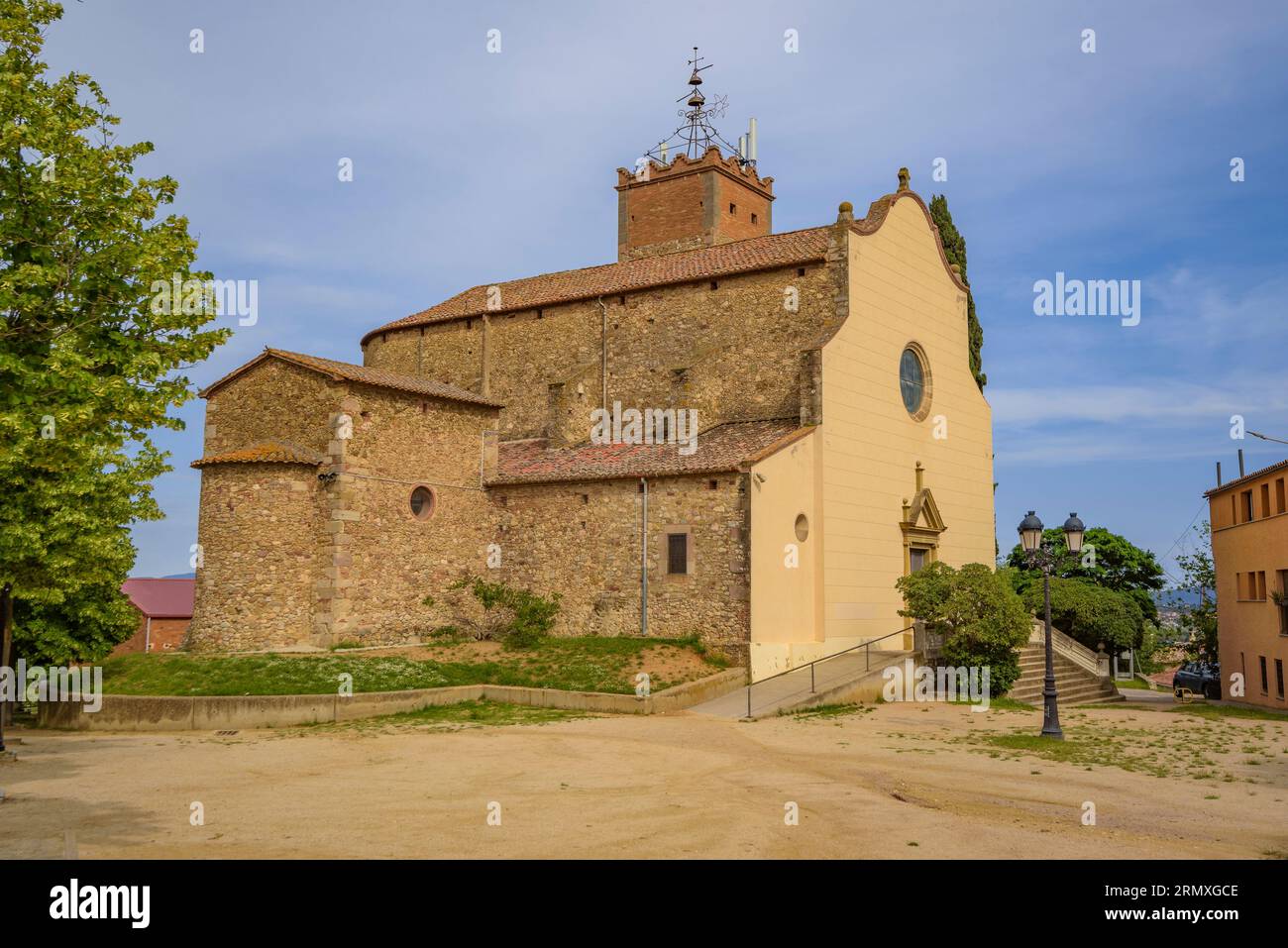 Chiesa di Santa Eulàlia de Roncana (Vallès Oriental, Barcellona, Catalogna, Spagna) ESP: Iglesia de Santa Eulàlia de Roncana (Vallès Oriental, España) Foto Stock