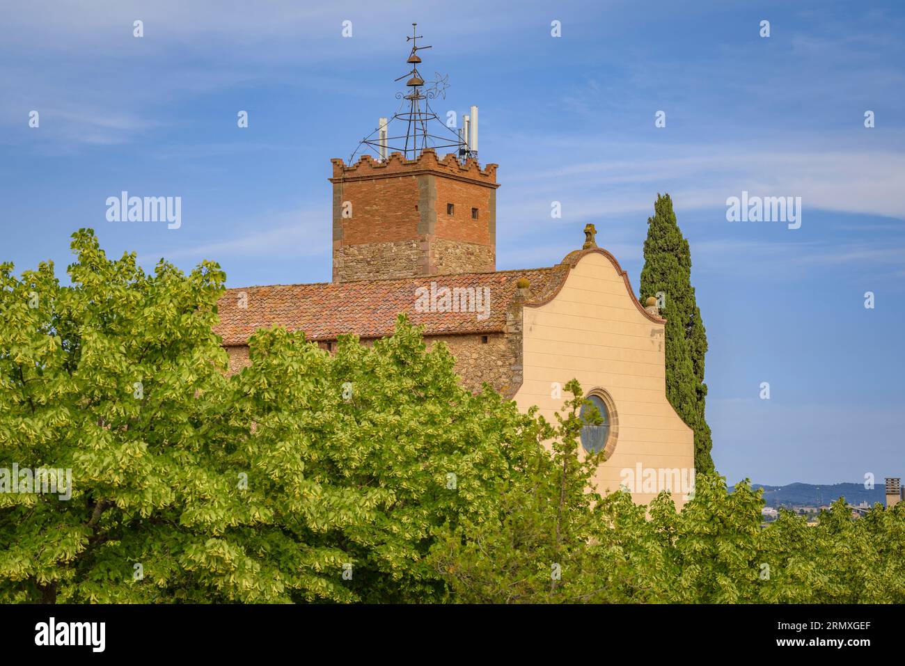 Chiesa di Santa Eulàlia de Roncana (Vallès Oriental, Barcellona, Catalogna, Spagna) ESP: Iglesia de Santa Eulàlia de Roncana (Vallès Oriental, España) Foto Stock