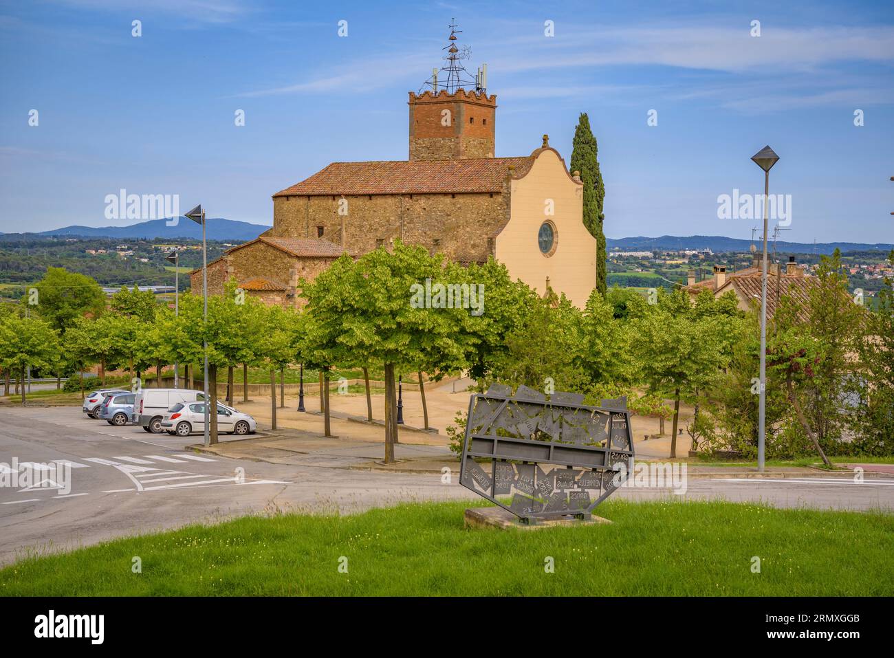 Chiesa di Santa Eulàlia de Roncana (Vallès Oriental, Barcellona, Catalogna, Spagna) ESP: Iglesia de Santa Eulàlia de Roncana (Vallès Oriental, España) Foto Stock