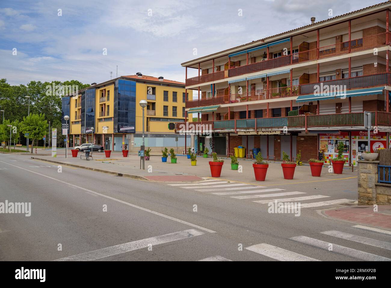 Centro urbano di Santa Eulàlia de Roncana (Vallès Oriental, Barcellona, Catalogna, Spagna) ESP: Núcleo urbano de Santa Eulàlia de Roncana (España) Foto Stock