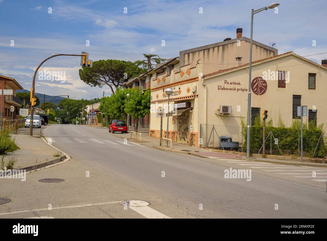 Centro urbano di Santa Eulàlia de Roncana (Vallès Oriental, Barcellona, Catalogna, Spagna) ESP: Núcleo urbano de Santa Eulàlia de Roncana (España) Foto Stock