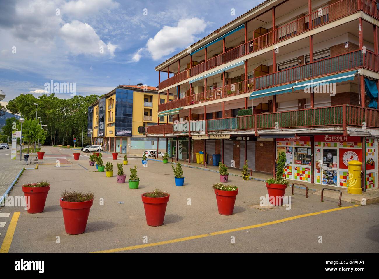 Centro urbano di Santa Eulàlia de Roncana (Vallès Oriental, Barcellona, Catalogna, Spagna) ESP: Núcleo urbano de Santa Eulàlia de Roncana (España) Foto Stock