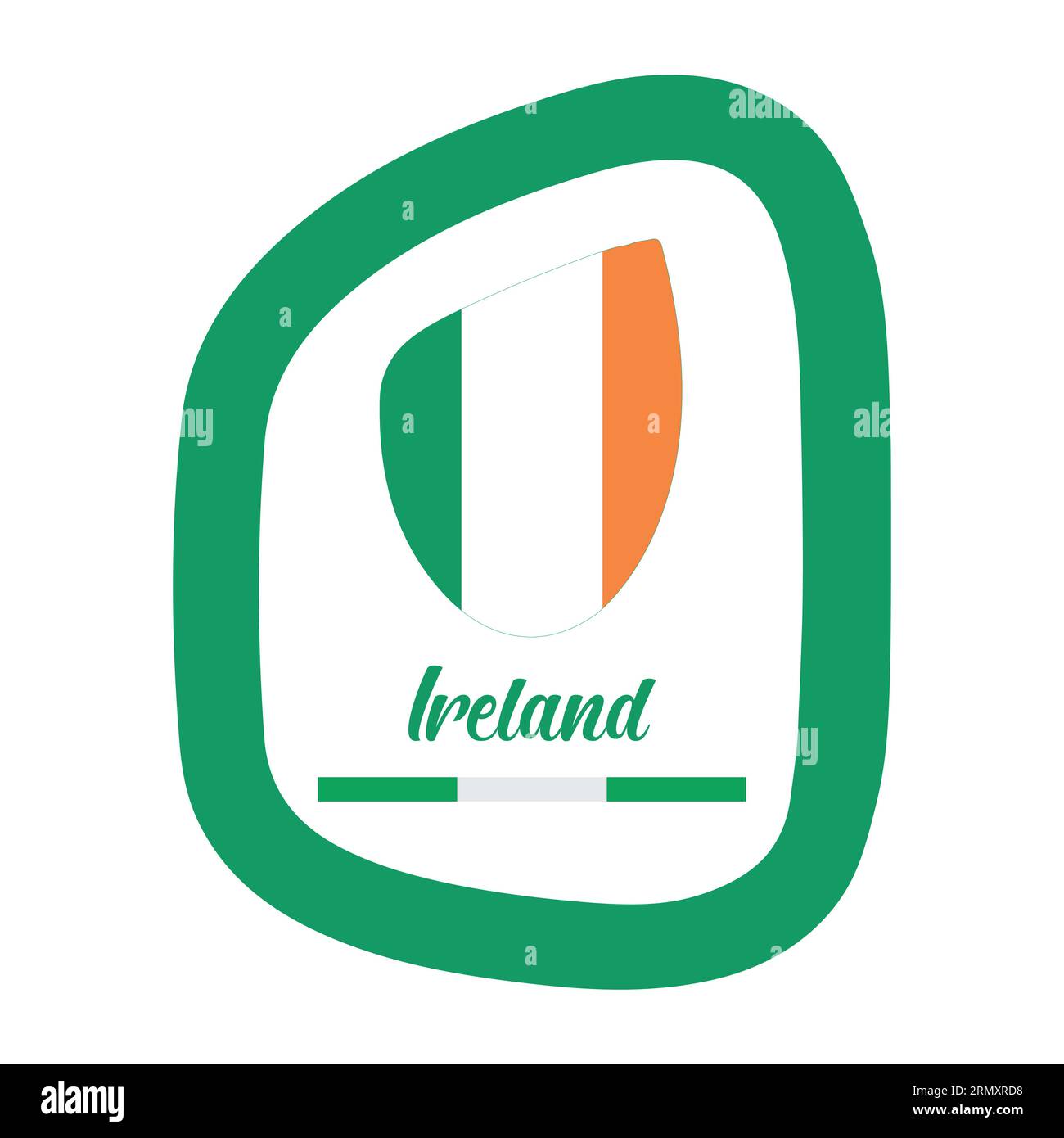 Bandiera irlandese con illustrazione vettore fotogramma immagine astratta modificabile Illustrazione Vettoriale