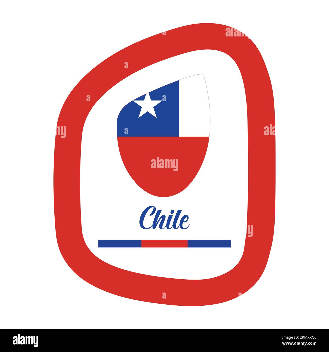 Bandiera Cile con illustrazione vettore fotogrammi immagine astratta modificabile Illustrazione Vettoriale