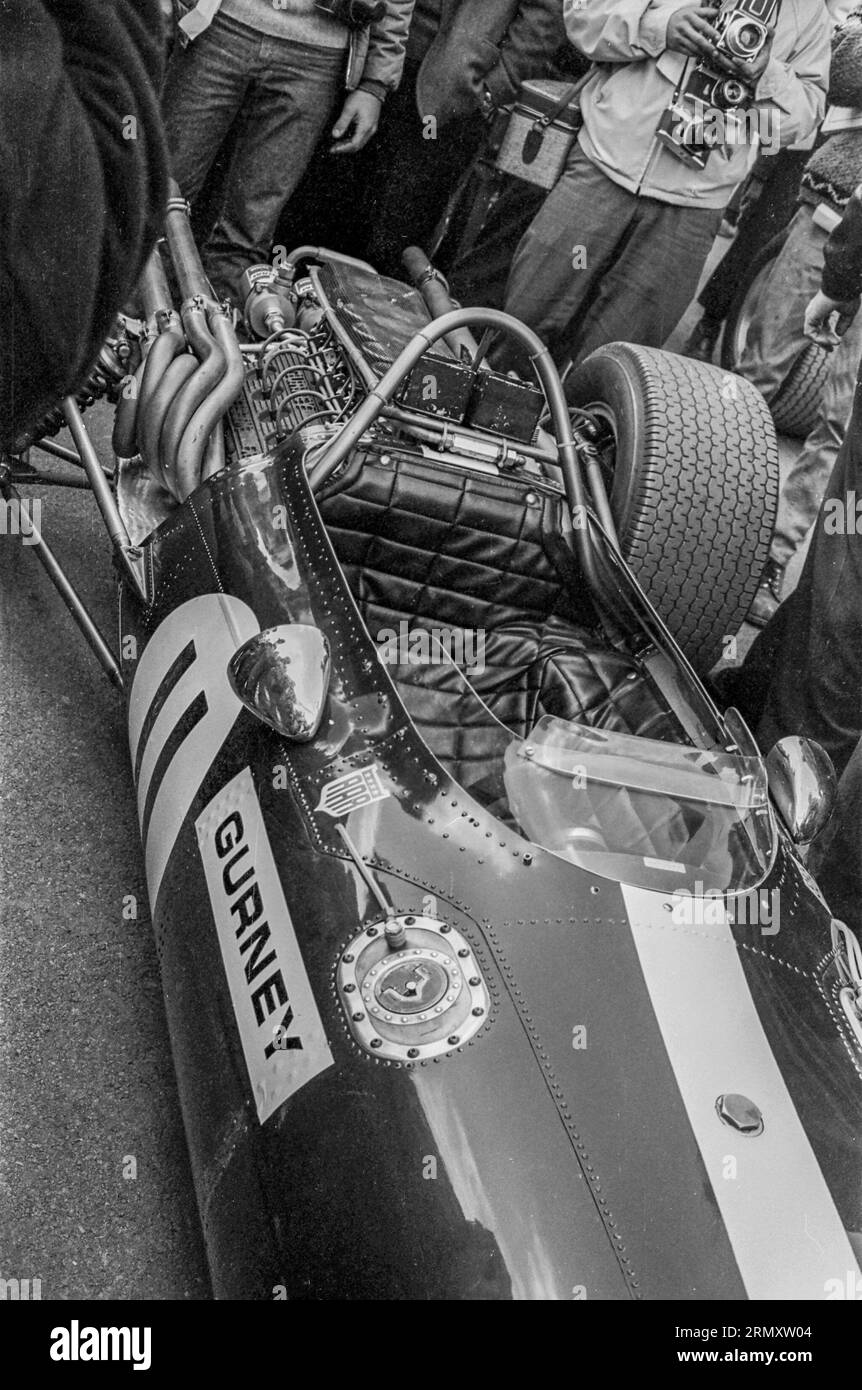 Auto Eagle-Weslake di Dan Gurney al Gran Premio di Formula 1 Watkins Glen 1967 Foto Stock