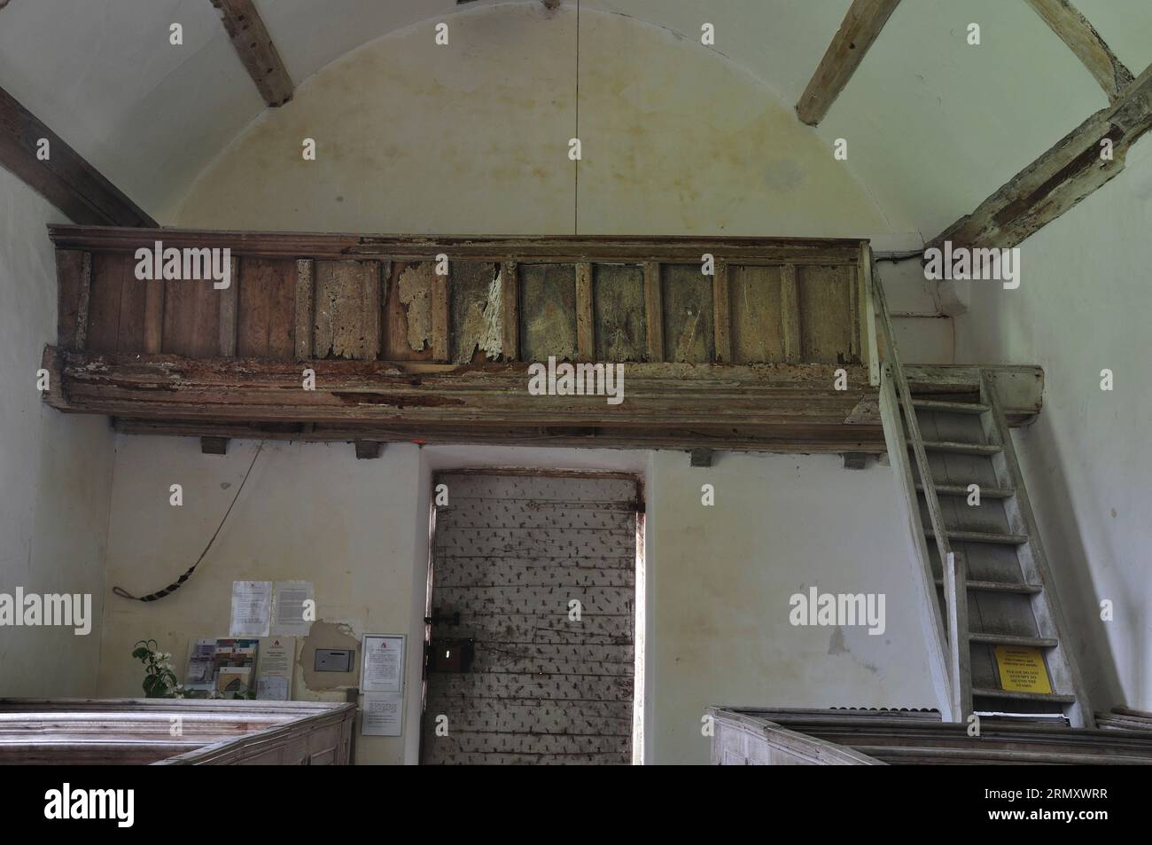 La galleria nella chiesa di St.Andrew a Winterborne Tomson, Dorset Foto Stock