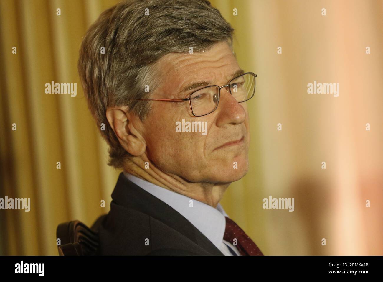 Economista Jeffrey Sachs ritratto del professore alla Columbia University e specialista dello sviluppo sostenibile, al seminario Global Order for Tomorow Foto Stock