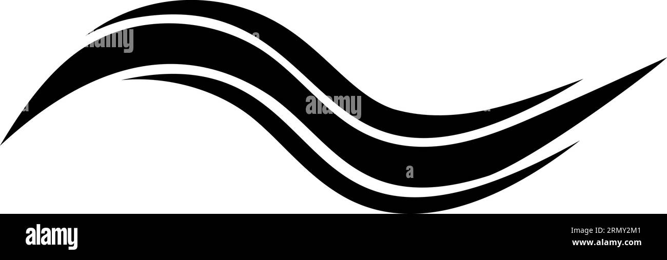 Modello di logo Swoosh Sea Wave icona turistica dell'acqua Illustrazione Vettoriale