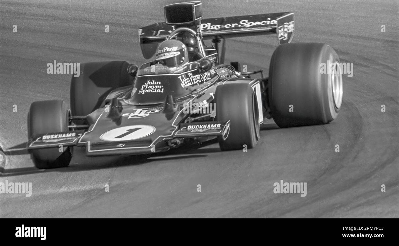 Ronnie Peterson in un John Player Team Lotus 72 e al Gran Premio di Formula 1 Watkins Glen 1974, partì 19°, DNF Foto Stock