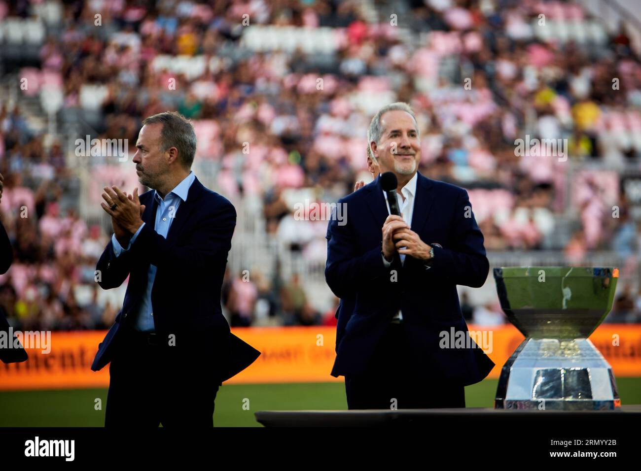Jorge Mas, Jose Mas, League Cup Trophy 2023 Inter Miami CF Fort Lauderdale, FL, USA. 30 agosto 2023. Credito: Yaroslav Sabitov/YES Market Media/Alamy Live News Foto Stock