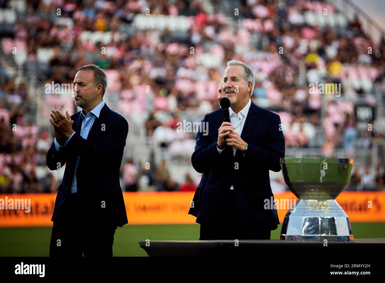 Jorge Mas, Jose Mas, League Cup Trophy 2023 Inter Miami CF Fort Lauderdale, FL, USA. 30 agosto 2023. Credito: Yaroslav Sabitov/YES Market Media/Alamy Live News Foto Stock
