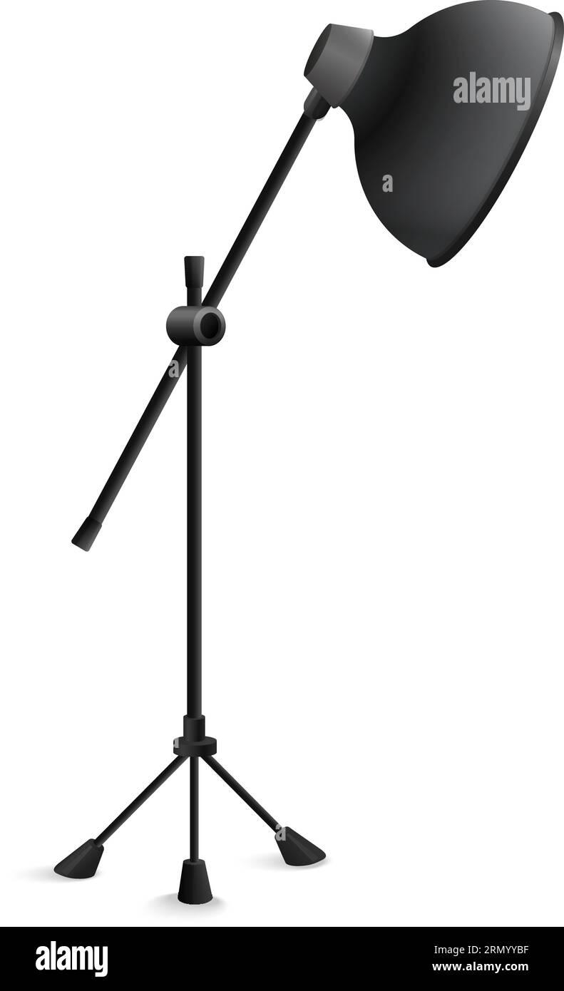 Apparecchiature di illuminazione per studi fotografici. Illustrazione vettoriale dell'illuminatore fotografico professionale Illustrazione Vettoriale