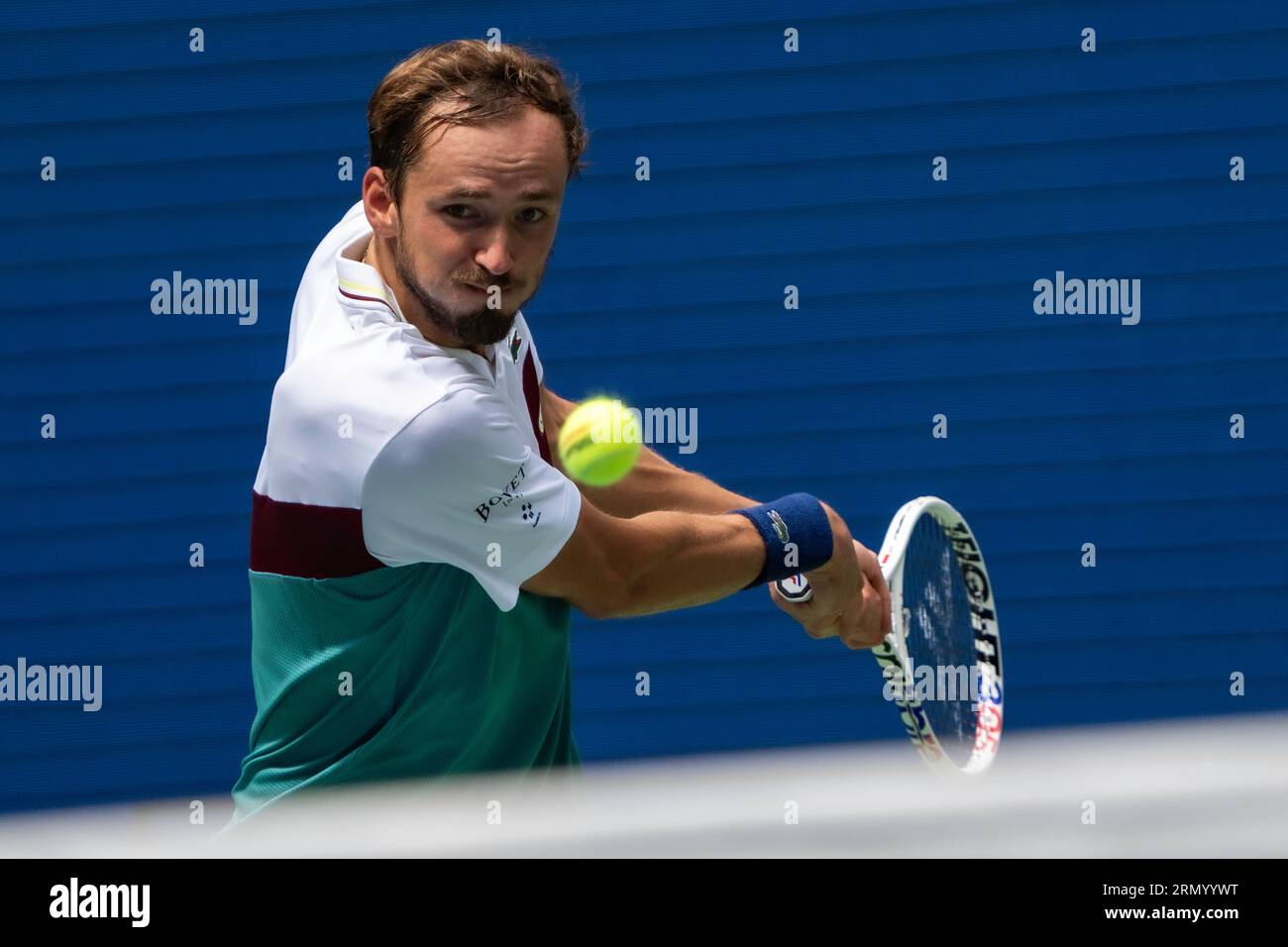 Daniil Medvedev (RUS) partecipa al primo turno di singolare maschile agli US Open Tennis 2023 Foto Stock