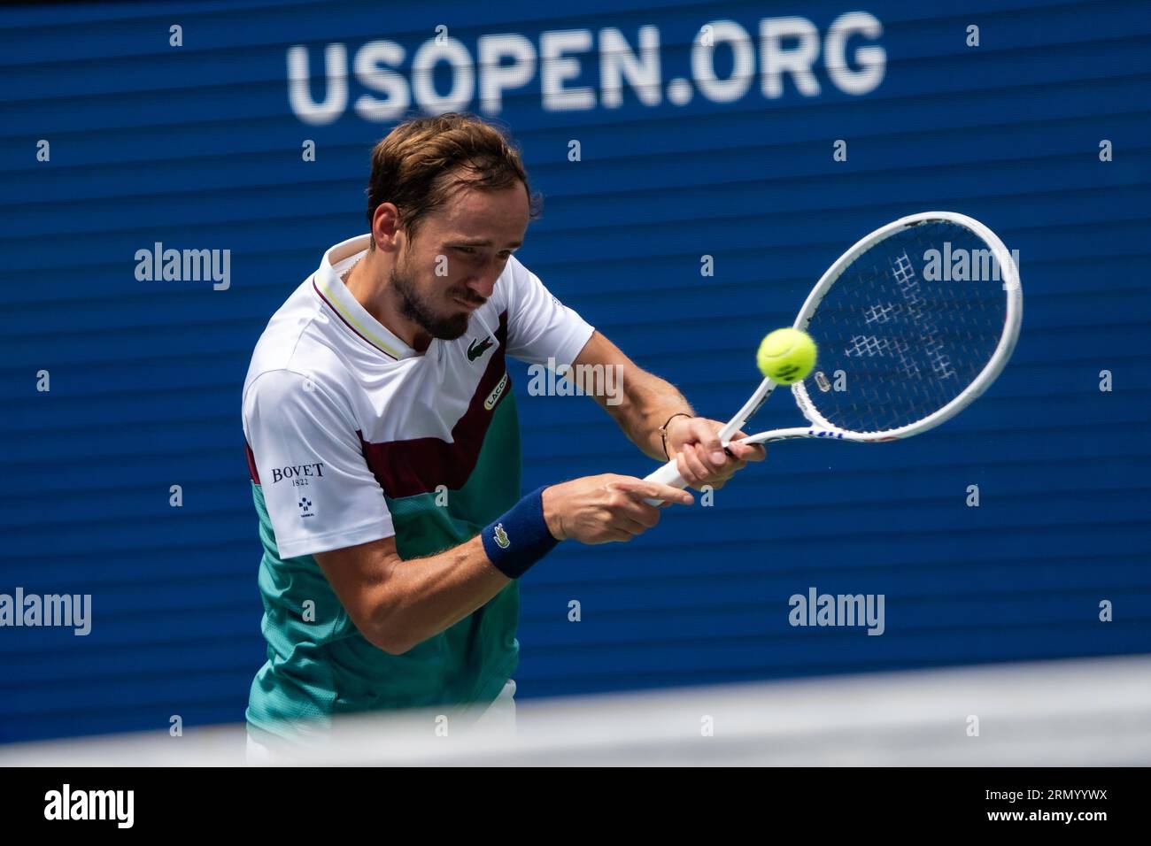 Daniil Medvedev (RUS) partecipa al primo turno di singolare maschile agli US Open Tennis 2023 Foto Stock