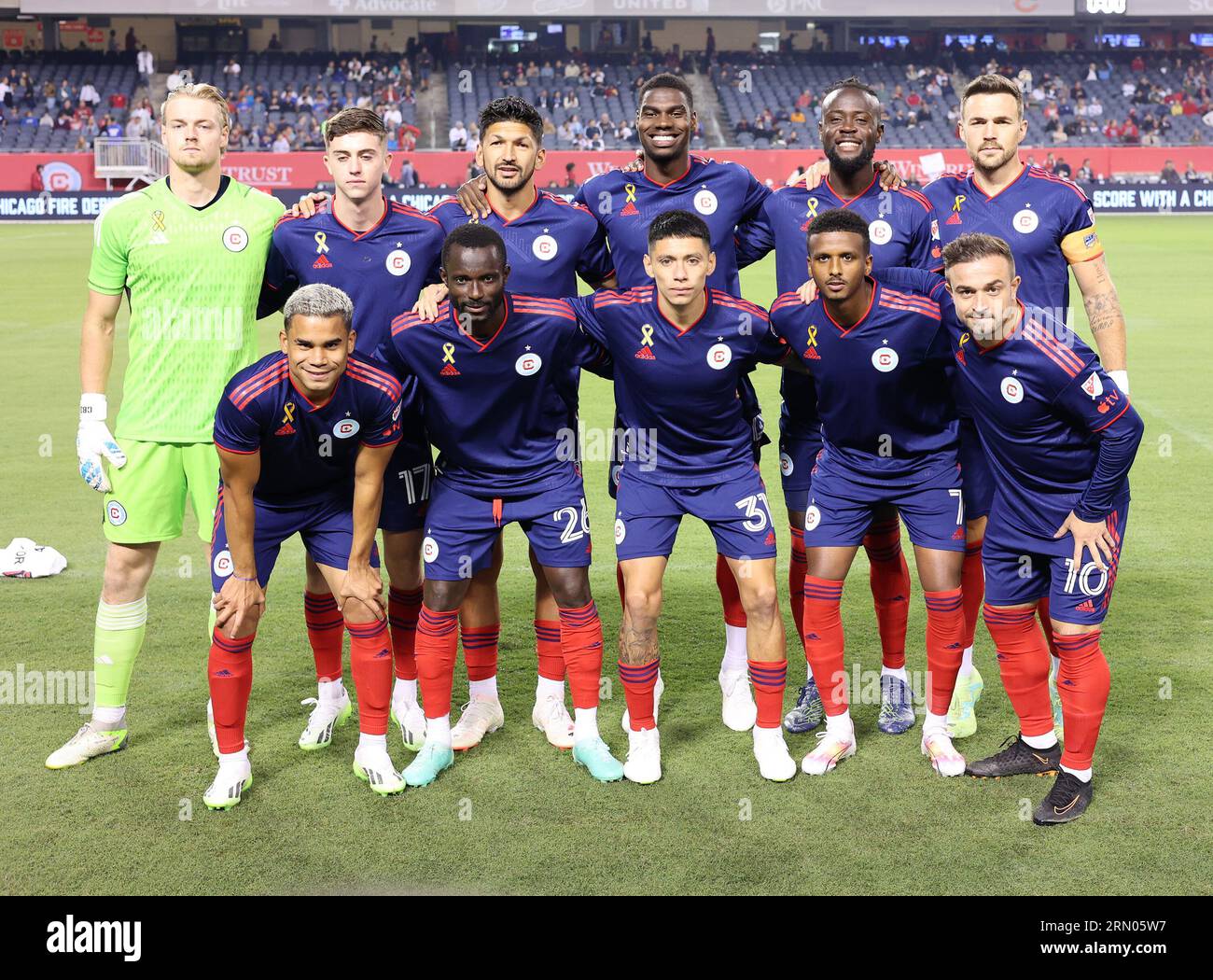 Chicago, USA, 30 agosto 2023. Major League Soccer (MLS) Chicago Fire FC titolare XI contro i Vancouver Whitecaps FC al Soldier Field di Chicago, Illinois, USA. Credito: Tony Gadomski / All Sport Imaging / Alamy Live News Foto Stock