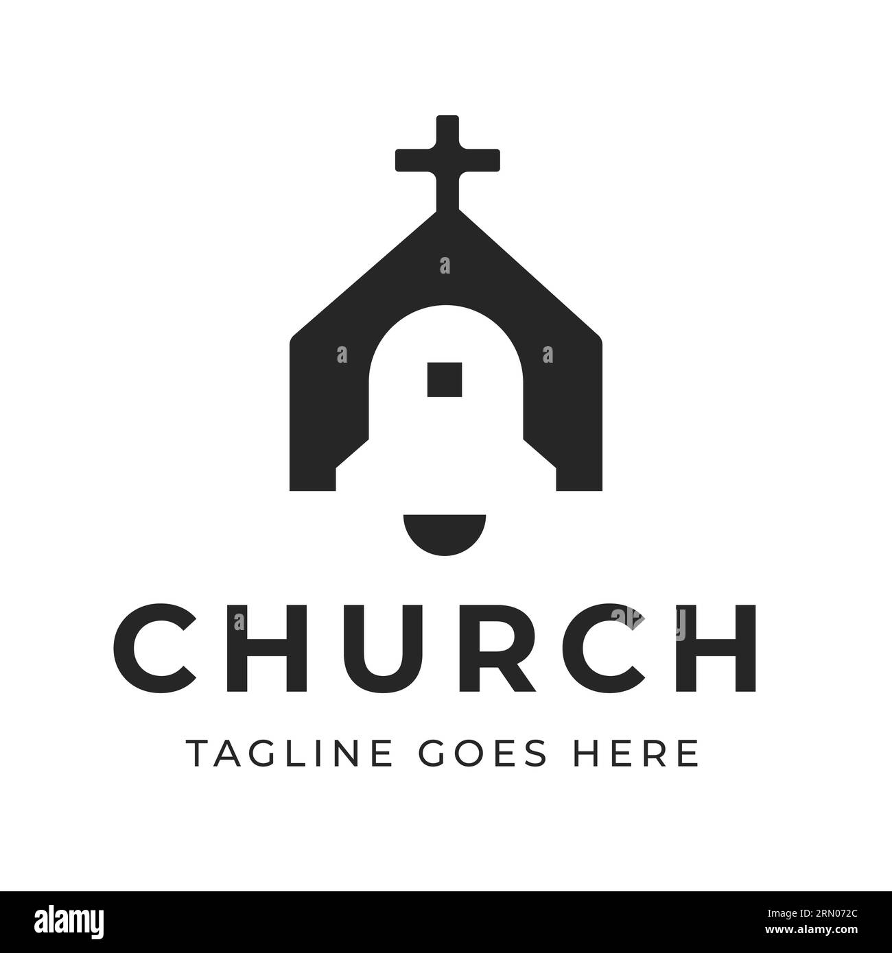 Campana cristiana della chiesa di Gesù Croce con simbolo della Santa Croce Illustrazione Vettoriale