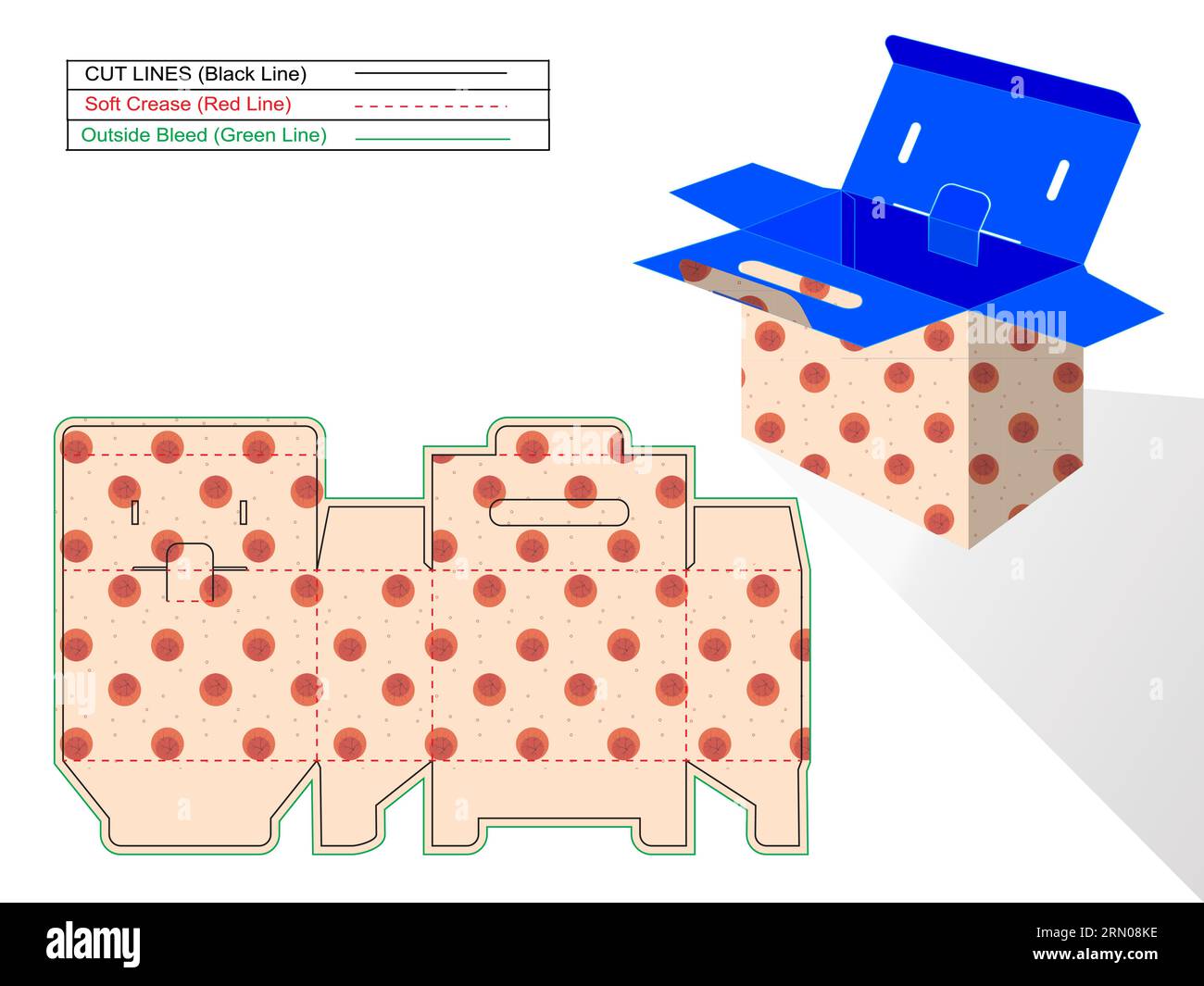 Design personalizzato della confezione cartone animato ondulato e scatola vettoriale 3D. Illustrazione Vettoriale