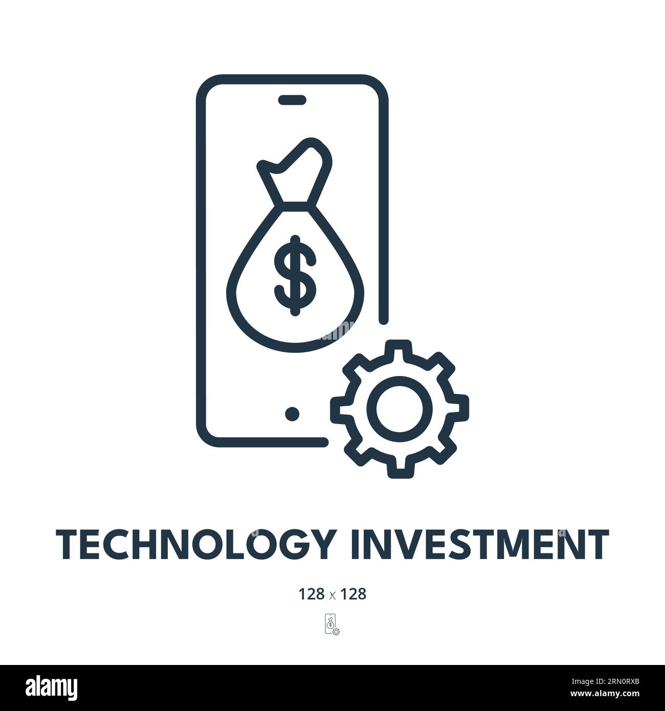 Icona degli investimenti tecnologici. Innovazione, tecnologia, tecnologia. Tratto modificabile. Icona vettore semplice Illustrazione Vettoriale