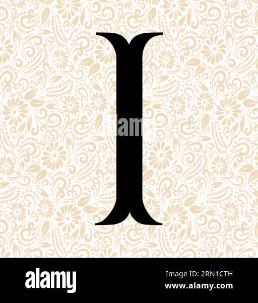 Fishtail Alphabet i , Black Alphabet Vector, Alphabet Vector, Alphabet silhouette Vector, font Vector , ultimo disegno, vettore alfabetico, vettore font Illustrazione Vettoriale