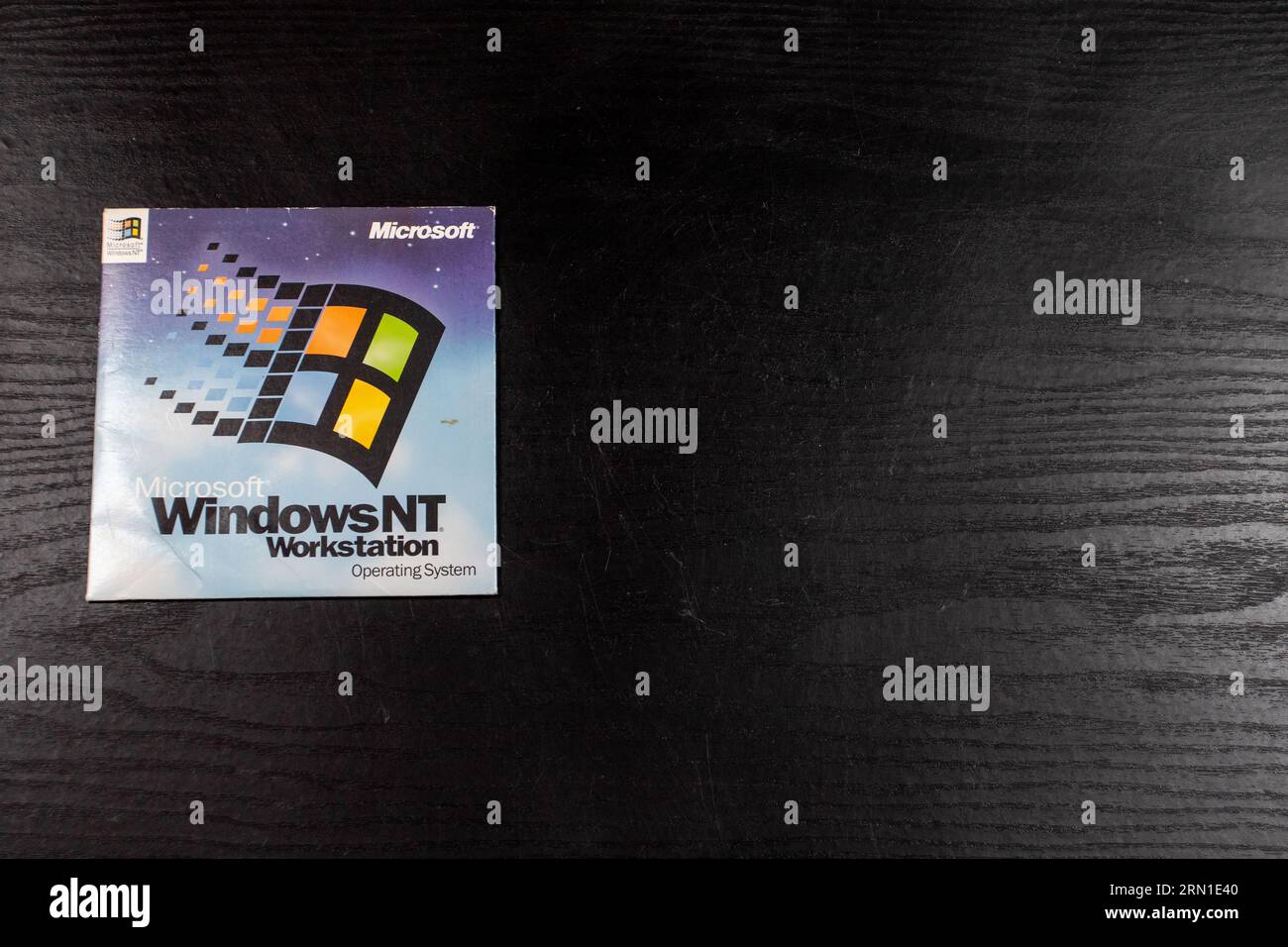 Disco di installazione del software per workstation Microsoft Windows NT v4.0 utilizzato negli anni '1980 e '1990 del secolo scorso. Foto Stock