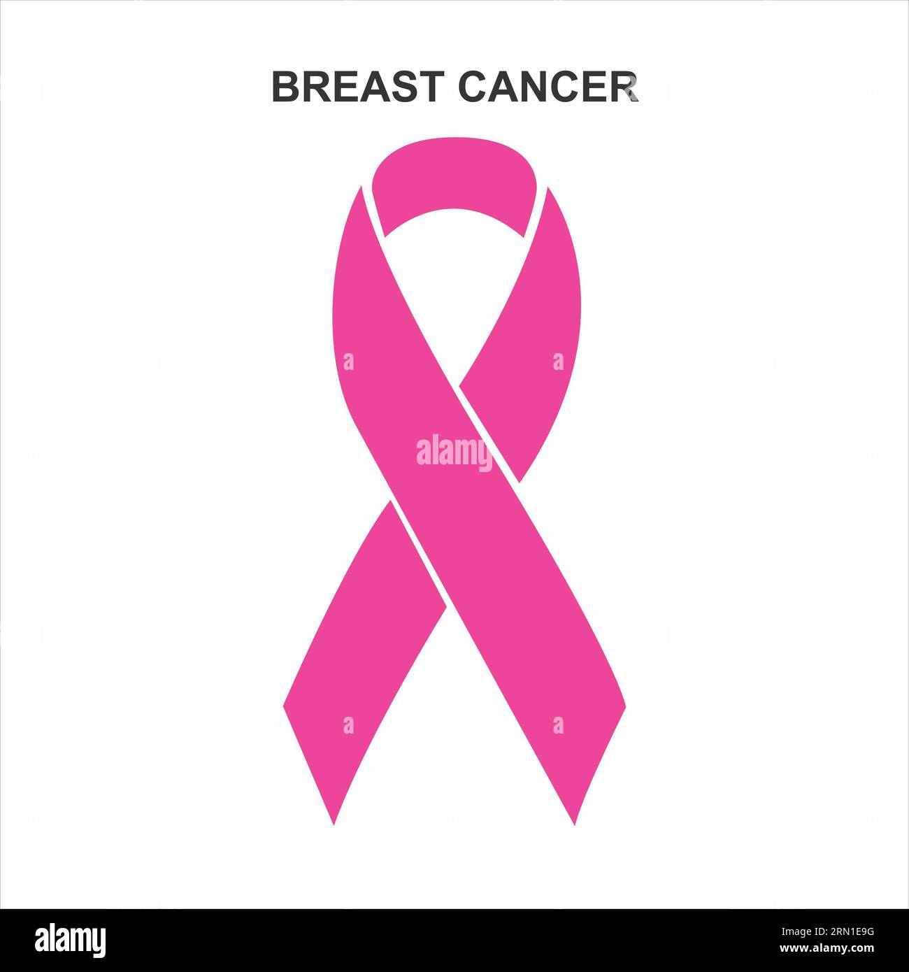Illustrazione del nastro del cancro al seno Foto Stock