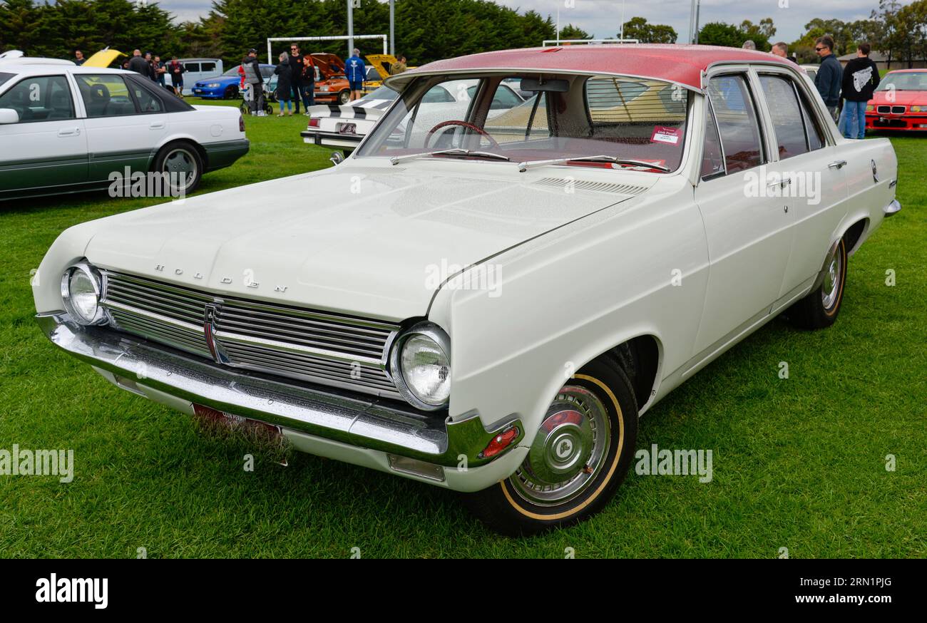 Holden EH 1960s Car GM White Vintage retro Show Shine Day Out, Melbourne Victoria Foto Stock