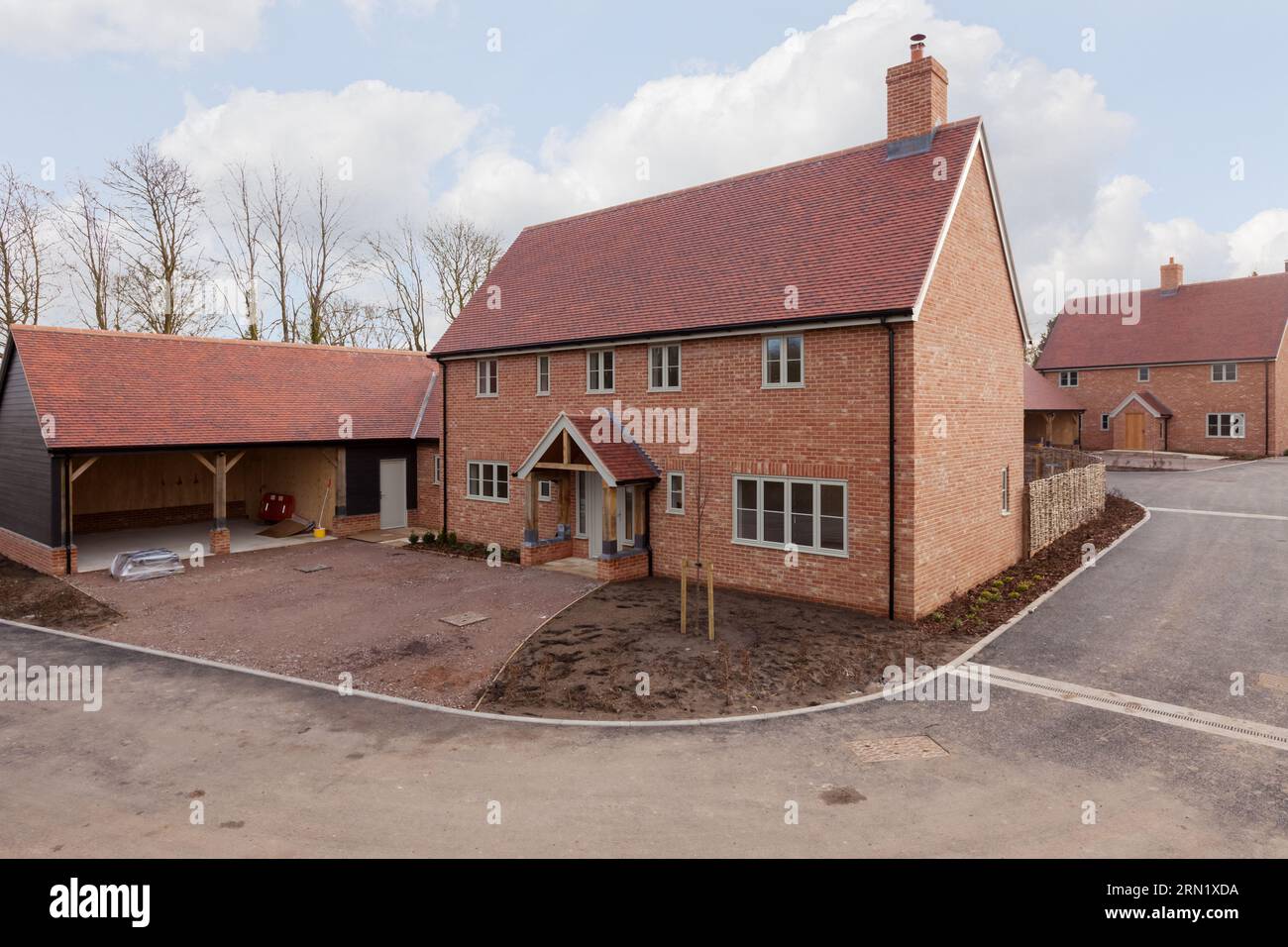 Stradishall, Suffolk, Inghilterra - 18 gennaio 2019: Costruzione di nuove abitazioni di lusso Foto Stock