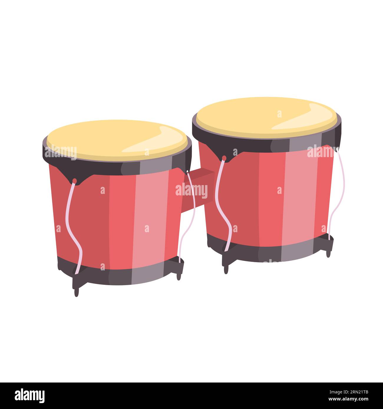 Icona piatta della batteria Bongo Illustrazione Vettoriale