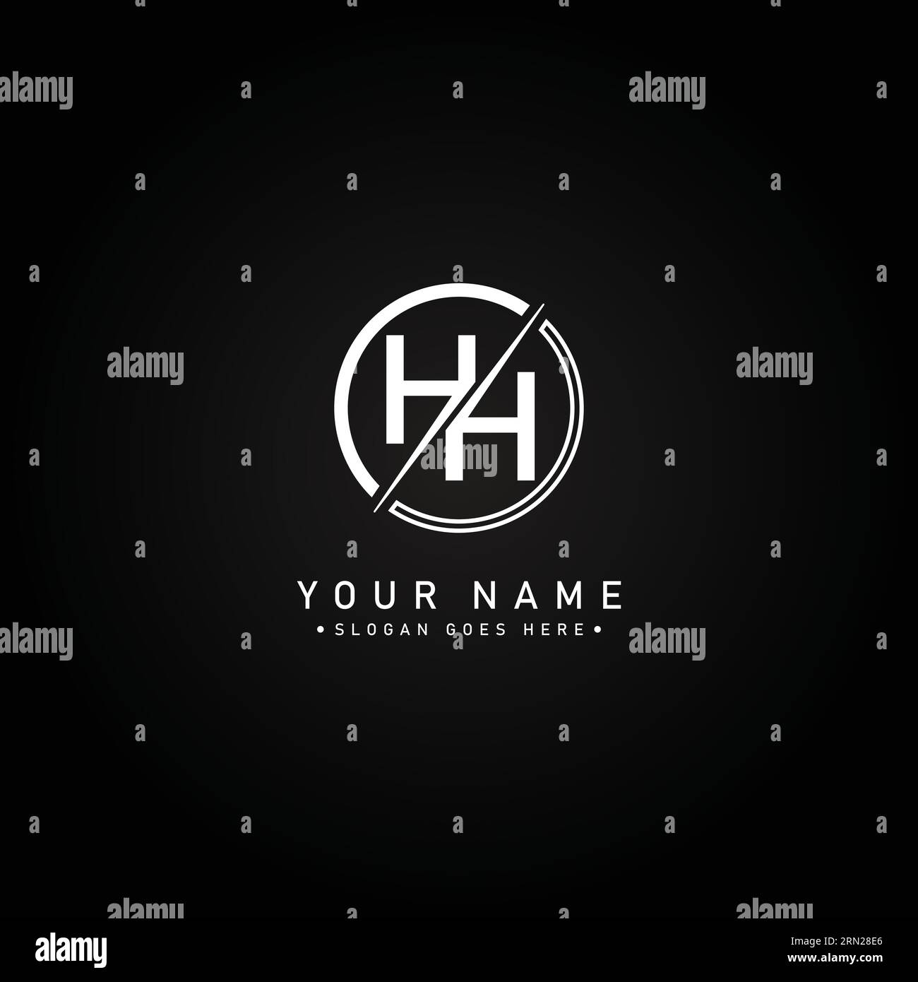 Logo vettoriale minimale HH - Logo aziendale semplice per monogramma H e H. Illustrazione Vettoriale