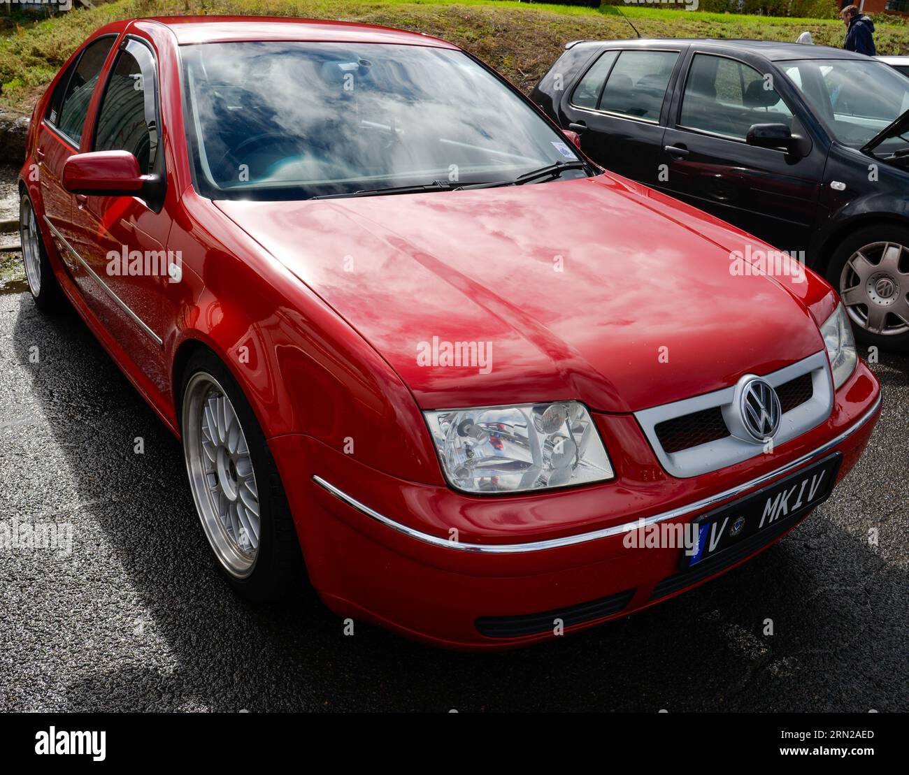 Volkswagen VW Bora Red Vintage retro Show Shine Day Out, Melbourne Victoria Foto Stock