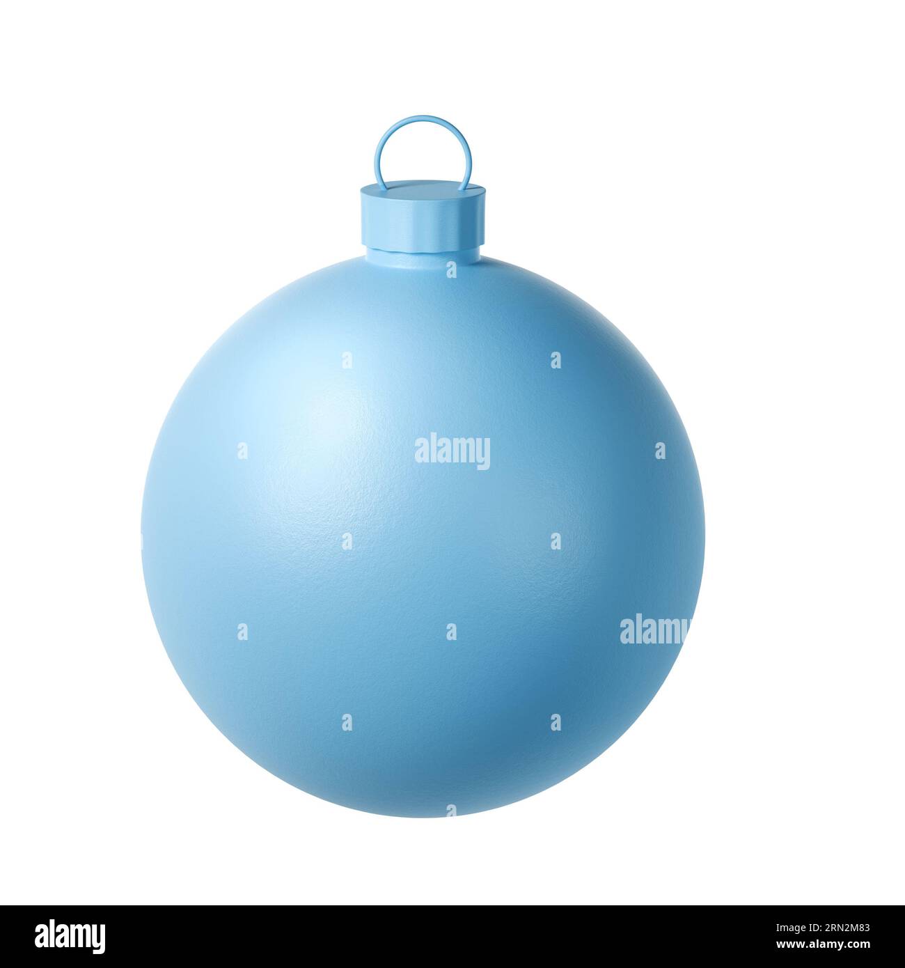 Icona blu della pallina di Natale con rendering 3D. Sfera realistica con tracciato di ritaglio. Giocattolo natalizio per abete. Illustrazione delle festività Foto Stock