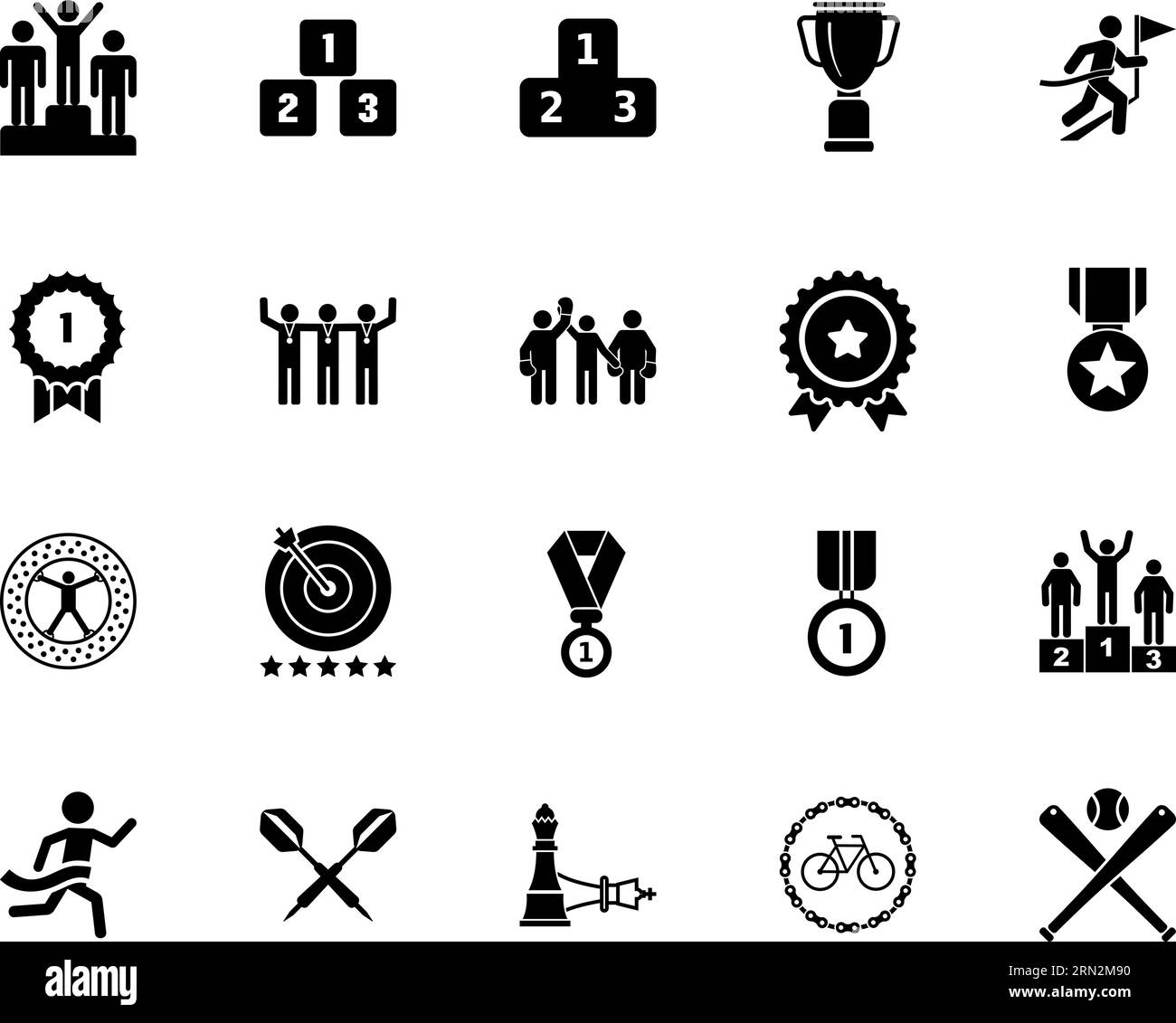 Set di icone dei trofei Illustrazione Vettoriale