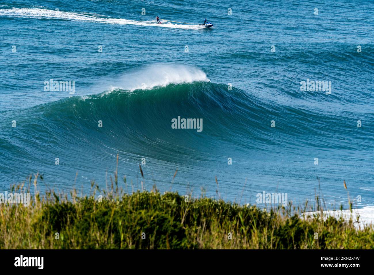 Nazaré Canyon, surf con onde giganti Foto Stock