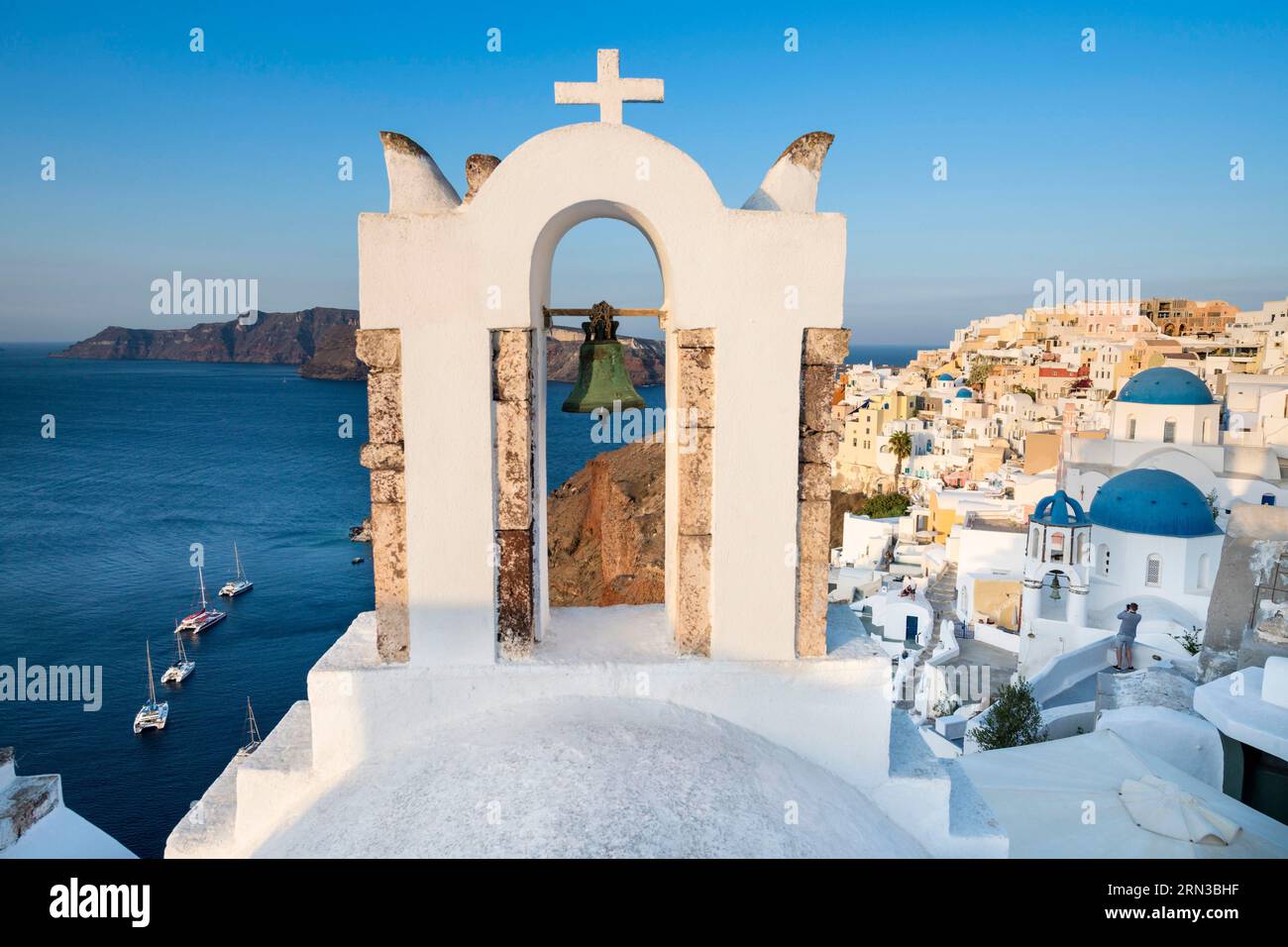 Grèce, arcipelago delle Cicladi, isola di Santorin, villaggio di Oia Foto Stock