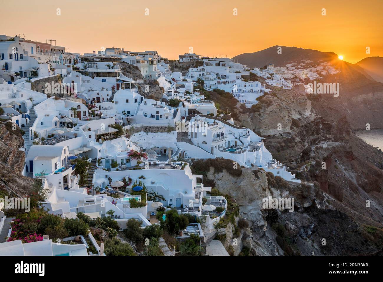 Grèce, arcipelago delle Cicladi, isola di Santorin, villaggio di Oia Foto Stock