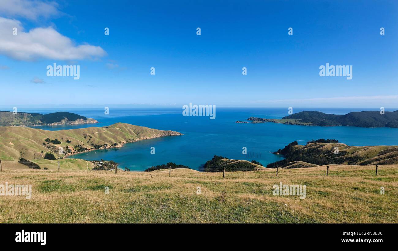 Nuova Zelanda, South Island, Marlborough Sounds, French Pass, Waikawa Bay Foto Stock