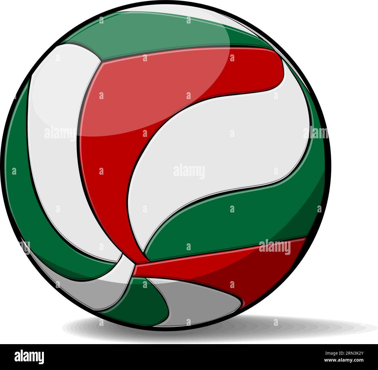 Moderno campo da pallavolo multicolore. Vettore su sfondo trasparente Illustrazione Vettoriale